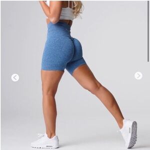 NVGTN Sky Blue Scrunch Seamless Shorts Medium